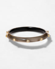 Crystal Studded Lucite Hinge Bracelet- Dune - Photo 1