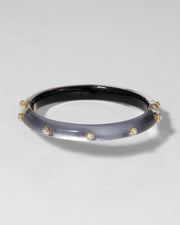 Crystal Studded Lucite Hinge Bracelet- Frozen Mist - Photo 1