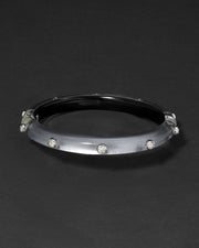 Crystal Studded Lucite Hinge Bracelet- Mercury - Photo 1
