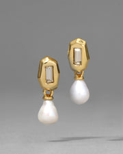 Crystal Freshwater Pearl Drop Earring - Photo 1