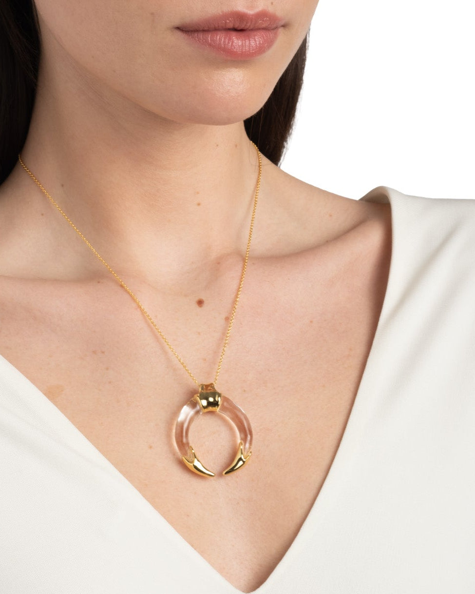 Gilded Tusk Lucite Necklace - Photo 2