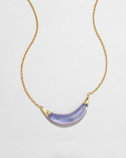 Gold Capped Crescent Lucite Necklace- Aurora - Photo 1