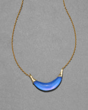 Gold Capped Crescent Lucite Necklace- Hyacinth - Photo 1