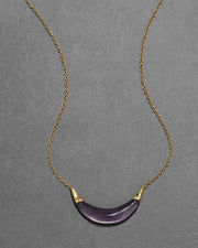 Gold Capped Lucite Crescent Necklace- Fig - Photo 1