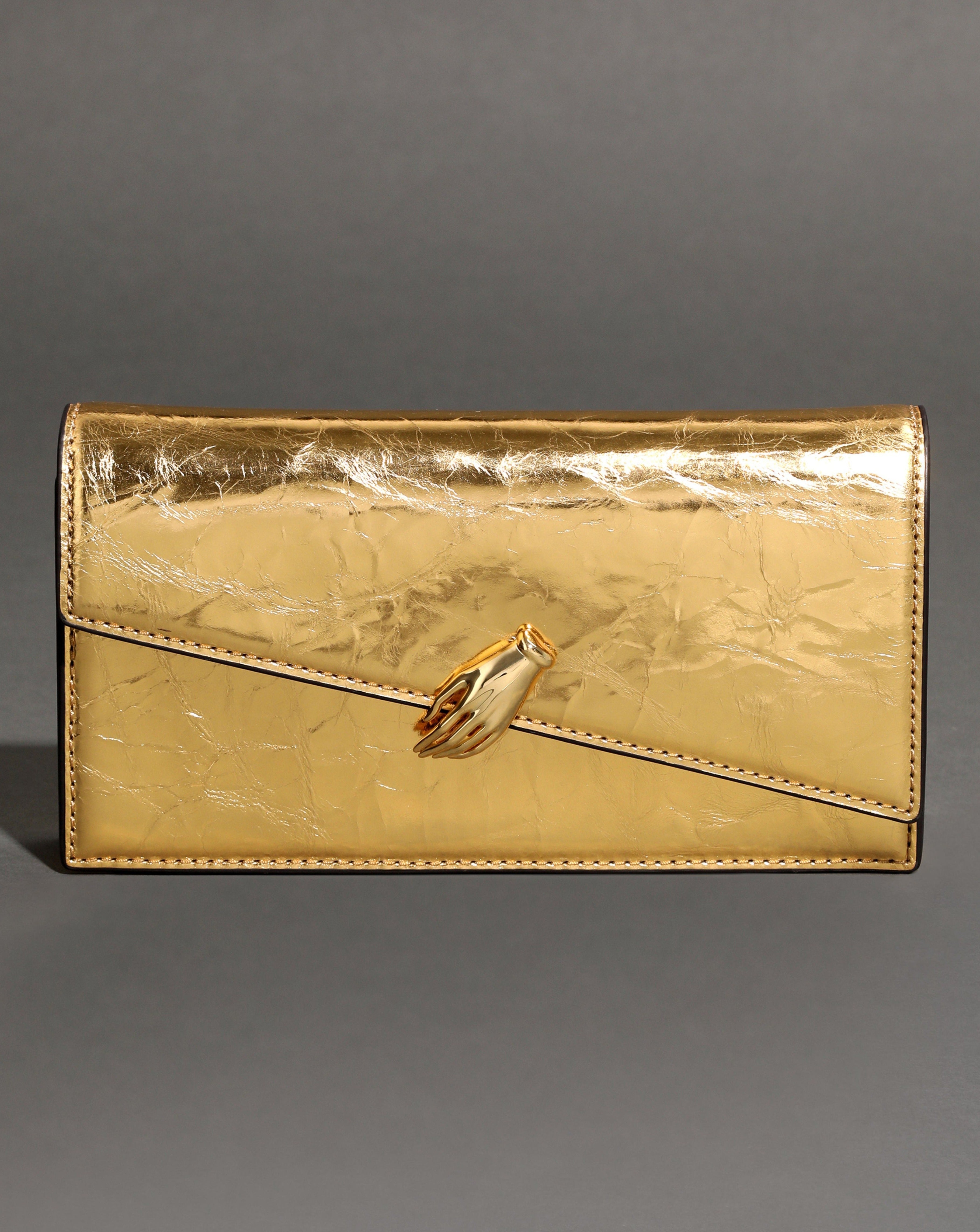 Gold chain top crossbody purse