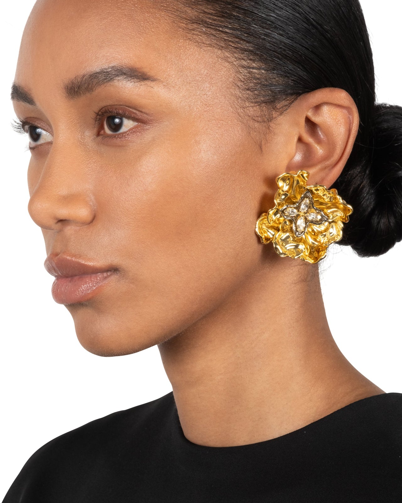 Jardin Gold Rose Clip Earring - Photo 2