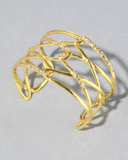 Lattice Gold Crystal Cuff Bracelet - Photo 1