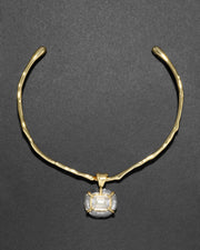 Liquid Lucite Jeweled Crystal Collar Necklace- Clear - Photo 1