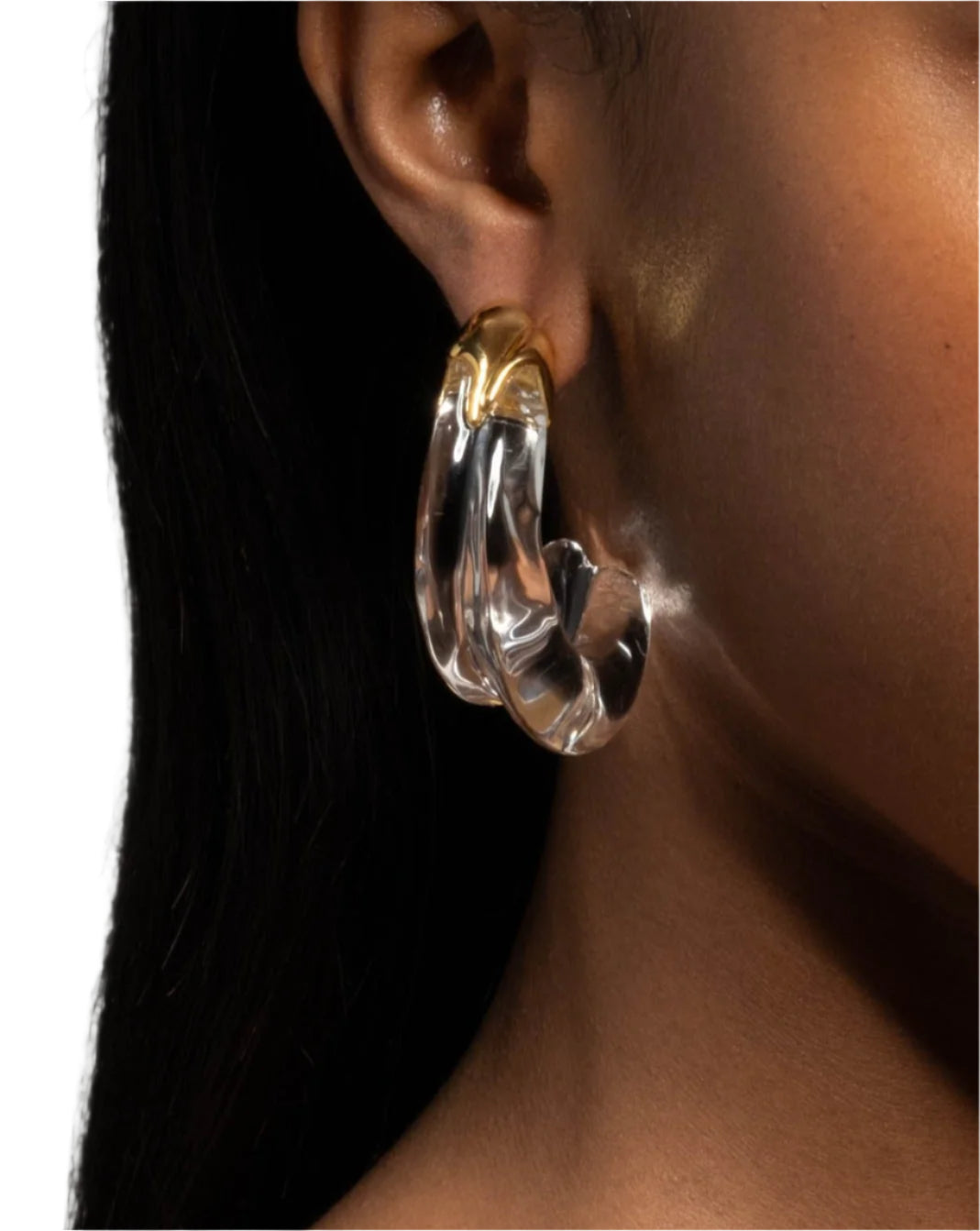 Liquid Lucite Large Wave Hoop Earring - Photo 2