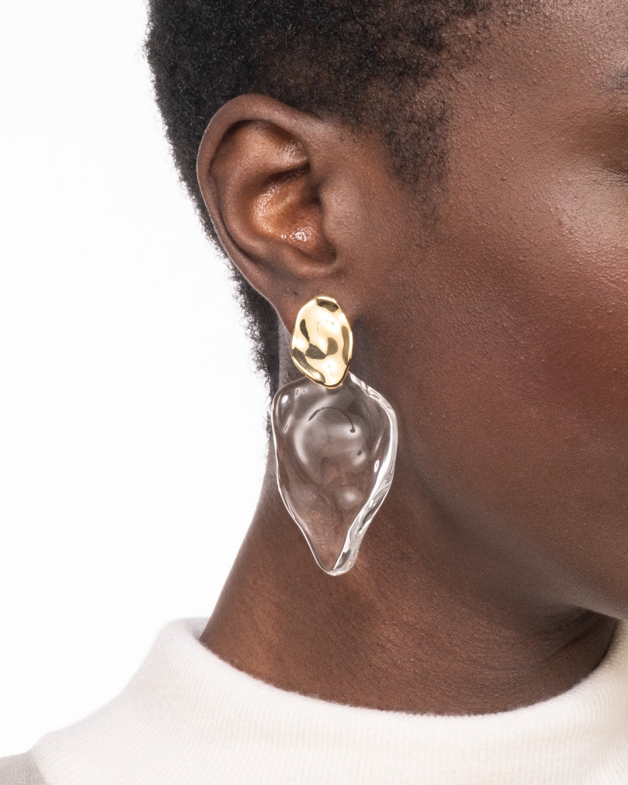 Liquid Lucite Petal Drop Earring - Photo 2