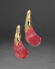 Liquid Lucite Arched Large Post Earring- Sweet Melon - Photo 1