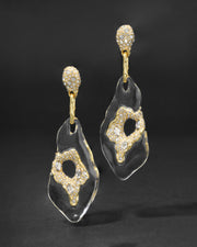 Liquid Lucite Crystal Pavé Geode Drop Earring - Photo 1