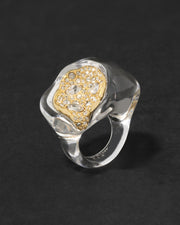 Liquid Lucite Crystal Pavé Geode Ring - Photo 1