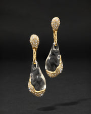 Liquid Lucite Crystal Pavé Pebble Drop Earring - Photo 1