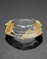 Liquid Lucite Crystal Pavé Wide Hinge Bracelet - Photo 1
