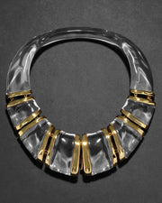 Liquid Lucite Gold Segment Bib Necklace - Photo 1