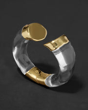 Liquid Lucite Gold Large Capped Hinge Bracelet - Photo 1