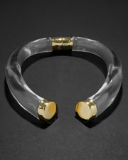 Liquid Lucite Large Gold Capped Hinge Collar - Photo 1