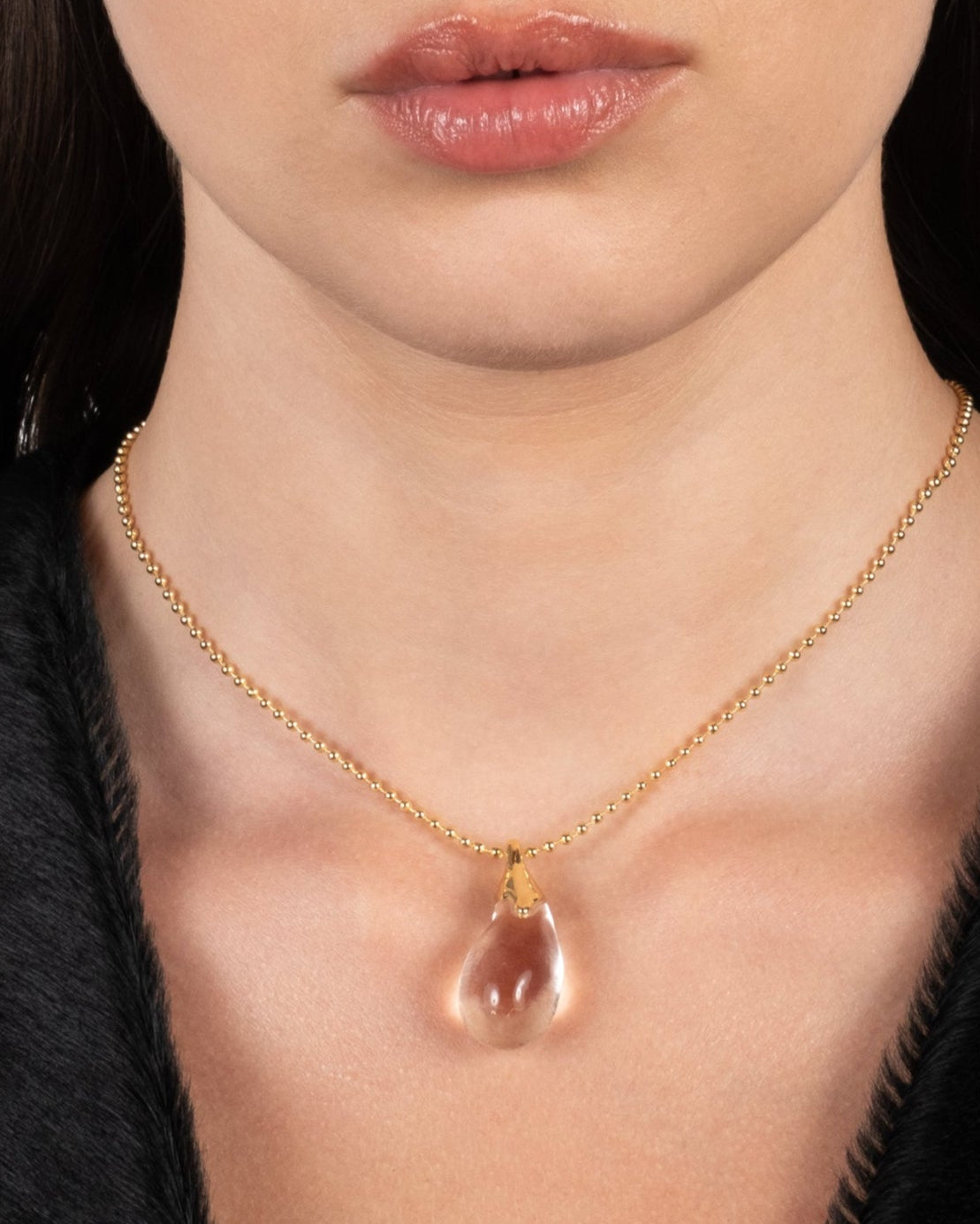 Liquid Lucite Teardrop Pendant Necklace - Photo 2