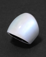 Lucite Block Ring- White Opal - Photo 1