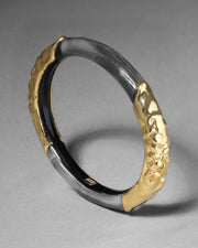 Lucite Brutalist Skinny Bangle- Black - Photo 1