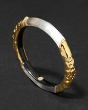 Lucite Brutalist Skinny Bangle- Silver - Photo 1