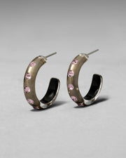 Lucite Crystal Hoop Earring- Dune - Photo 1