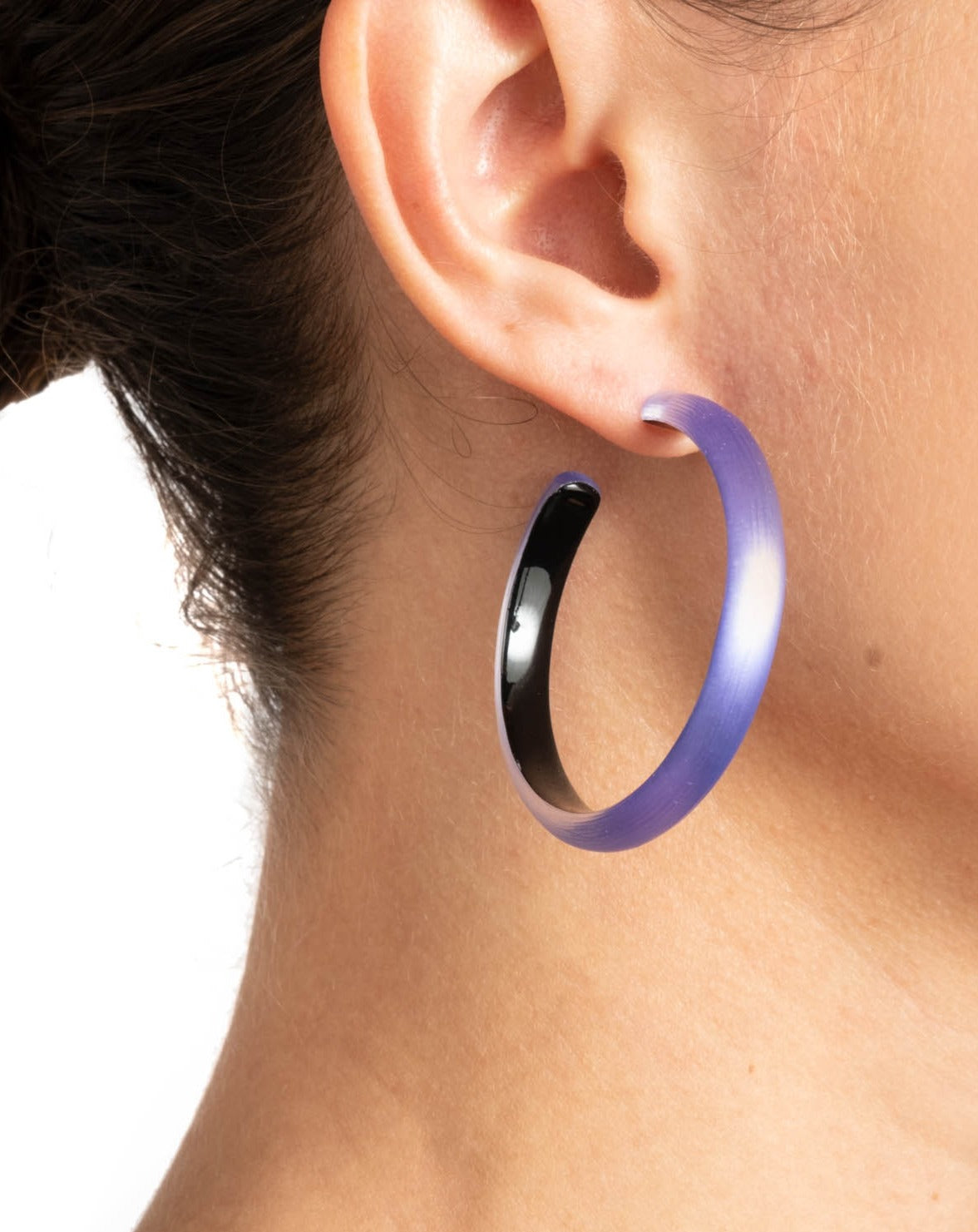 Lucite Hoop Earring- Electric Violet - Photo 2