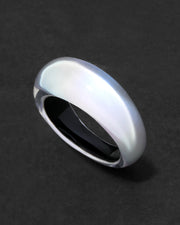 Lucite Tapered Ring- White Opal - Photo 1