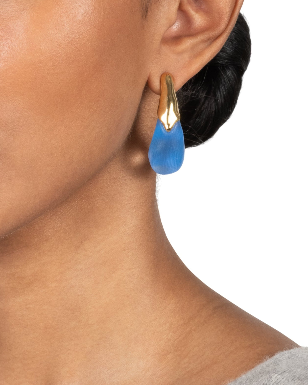 Lucite Arched Post Earring- Hyacinth - Photo 2