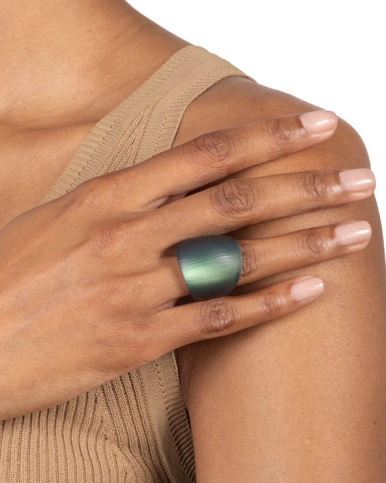 Lucite Block Ring- Black Beetle - Photo 2