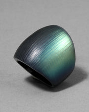 Lucite Block Ring- Black Beetle - Photo 1