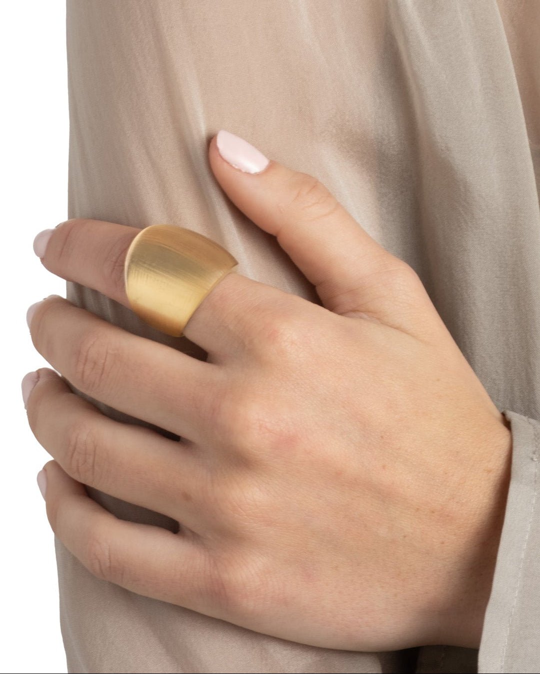 Lucite Block Ring- Gold - Photo 2
