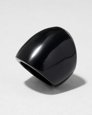 Lucite Block Ring- Onyx - Photo 1