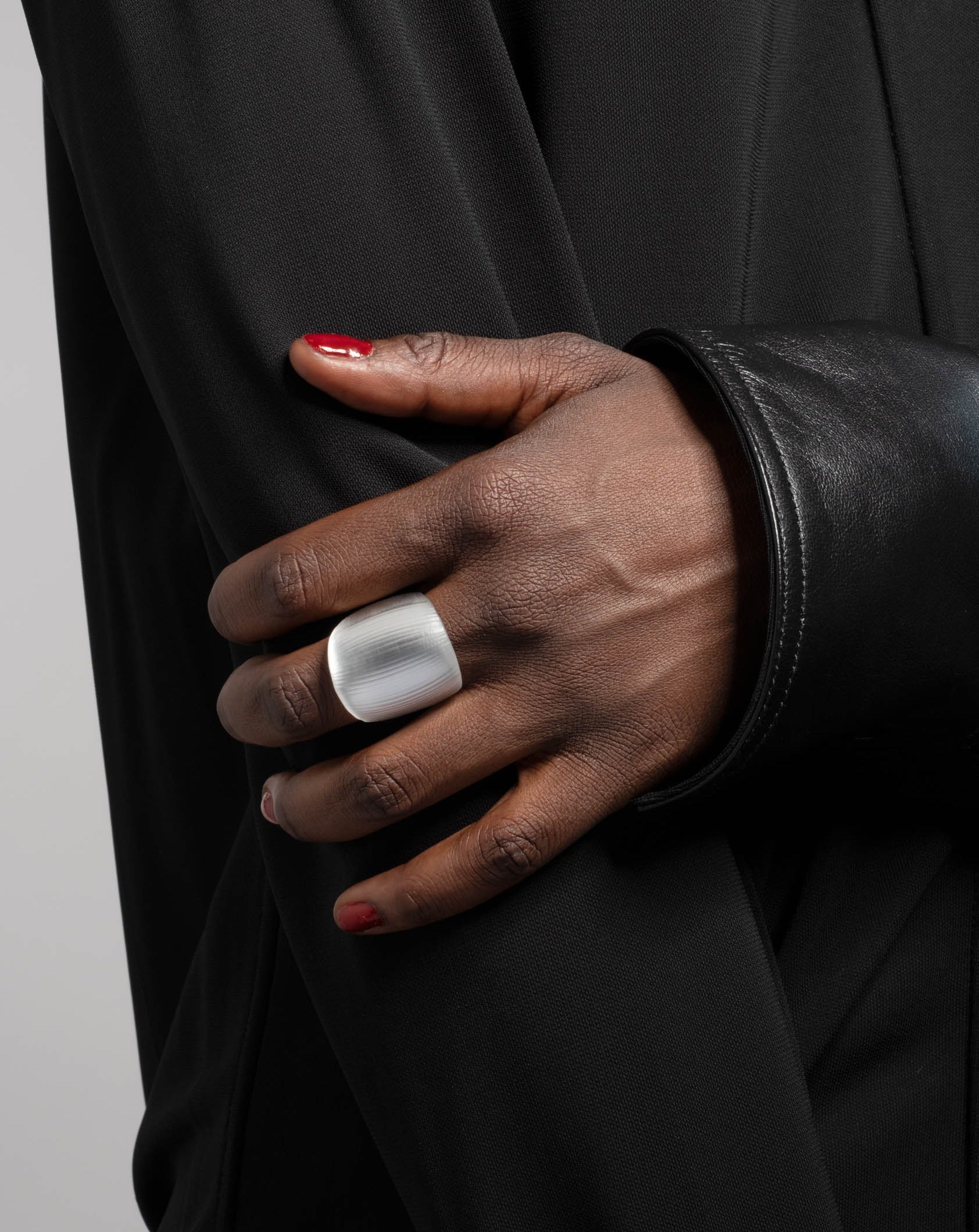 Pewter Lucite Block Ring Alexis Bittar