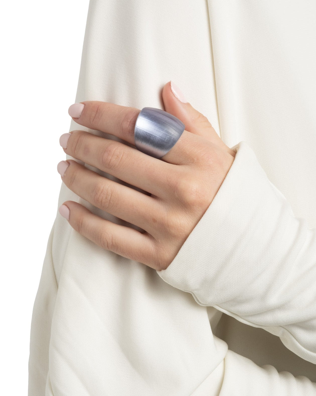 Lucite Block Ring- Steel Blue - Photo 2