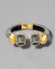 Lucite Crystal Capped Hinge Bracelet- Sage - Photo 1