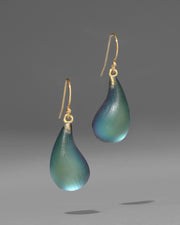 Lucite Dewdrop Earring- Black Beetle - Photo 1