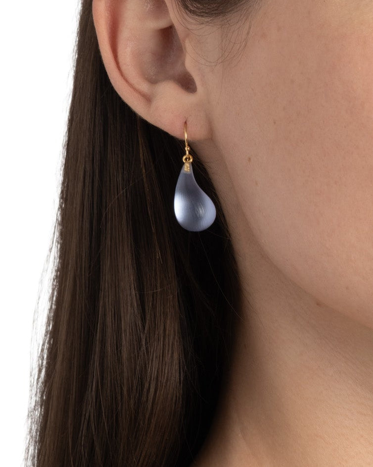Lucite Dewdrop Earring- Steel Blue - Photo 2