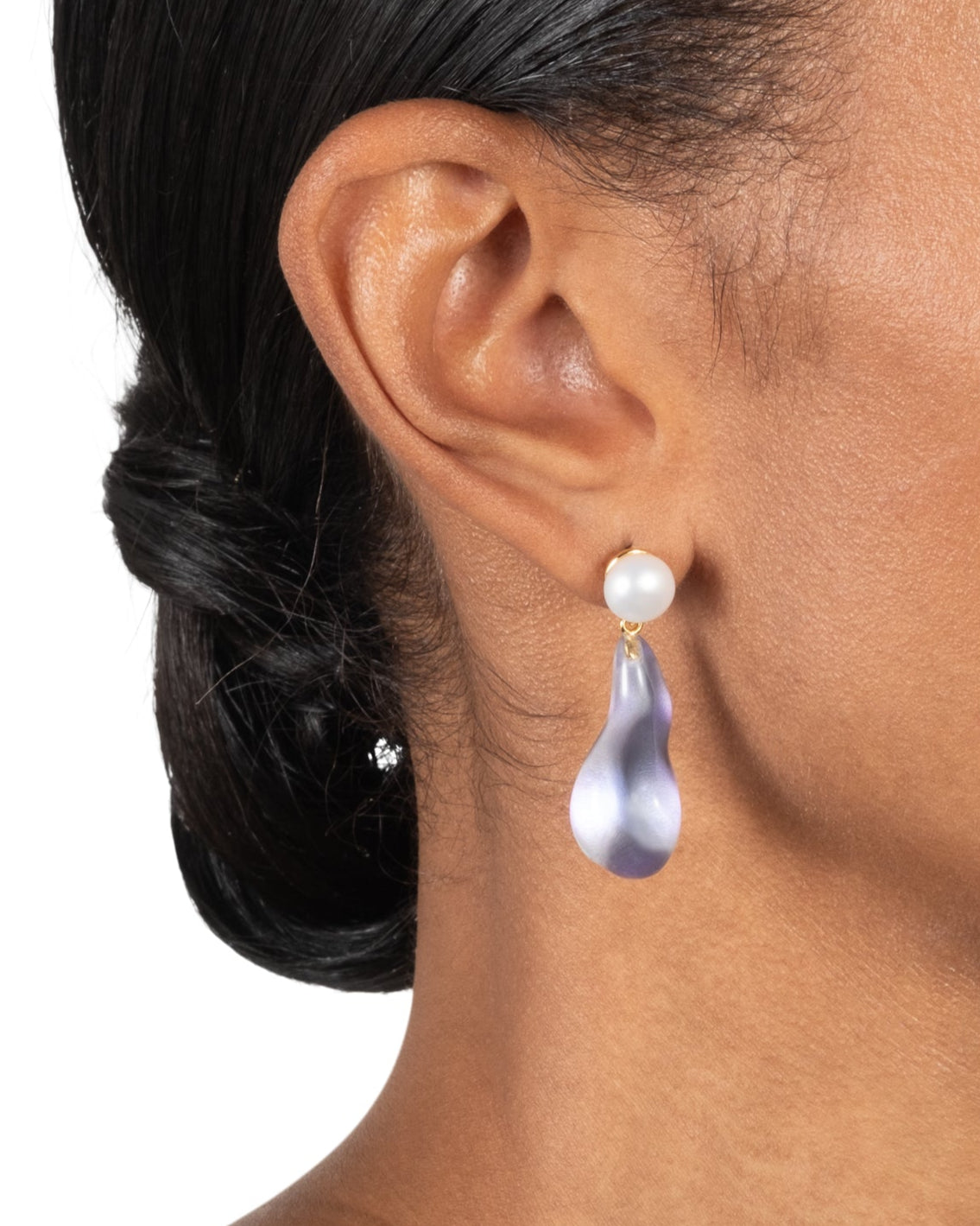 Lucite Freshwater Pearl Drop Earring- Aurora - Photo 2