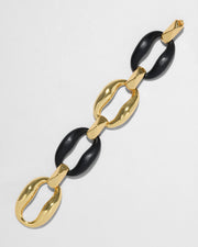 Lucite Gold Link Bracelet- Black - Photo 1