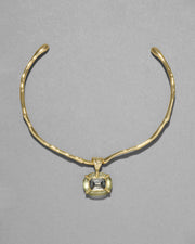 Lucite Jeweled Crystal Collar Necklace- Sage - Photo 1