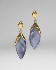 Lucite Petal Leverback Earring- Frozen Mist - Photo 1