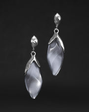 Lucite Petal Leverback Earring- Mercury - Photo 1