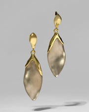Lucite Petal Leverback Earring- Warm Grey - Photo 1