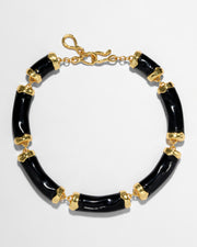 Lucite Pillow Link Necklace- Onyx - Photo 1
