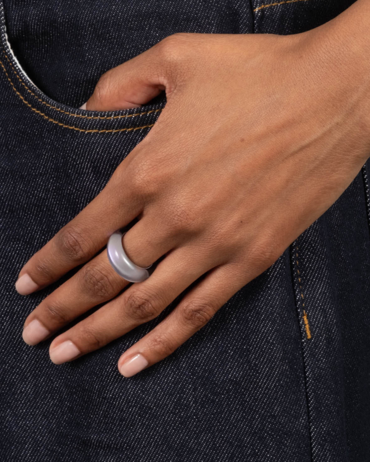 Lucite Tapered Ring- Aurora - Photo 2