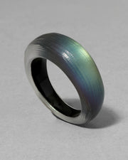 Lucite Tapered Ring- Black Beetle - Photo 1