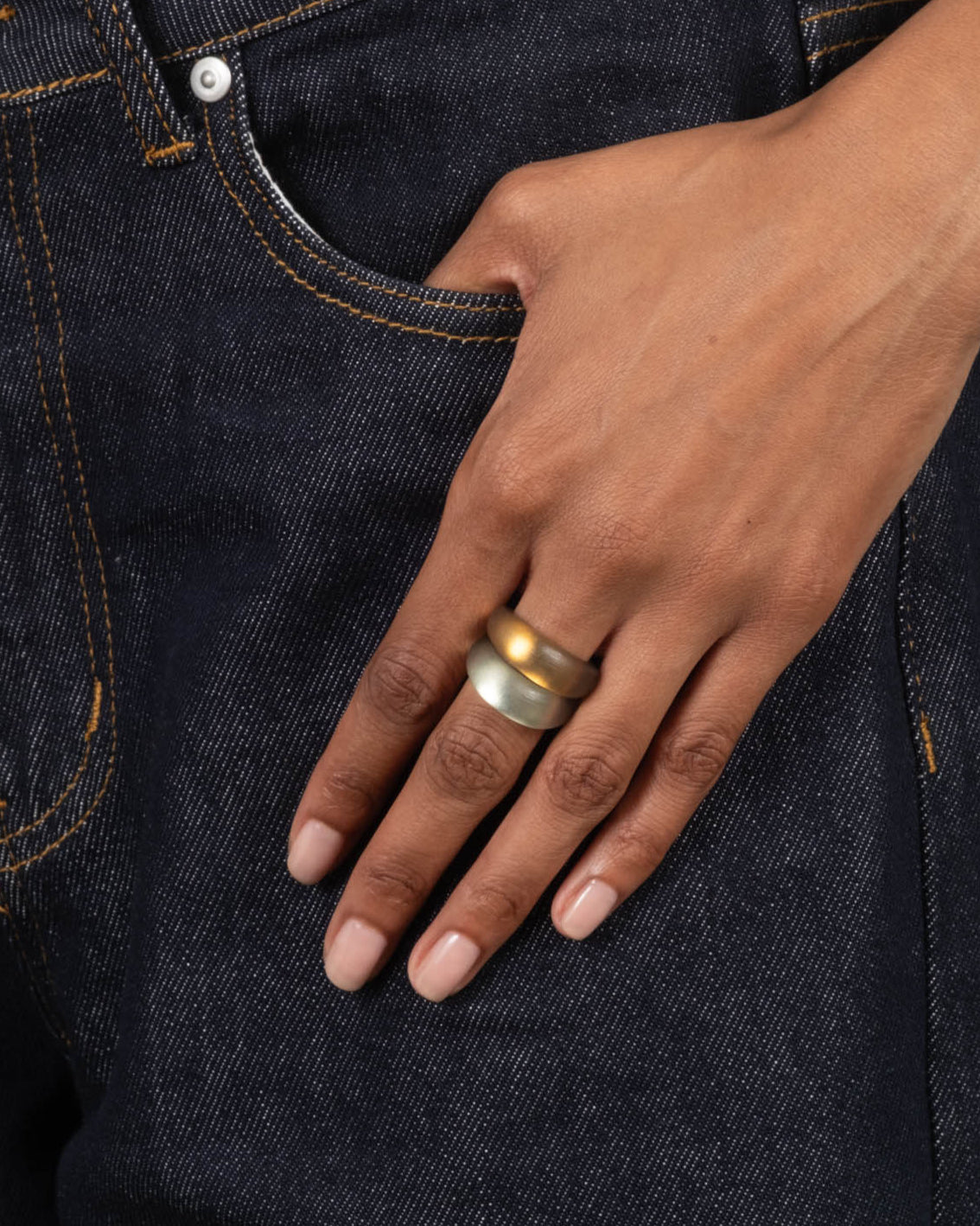 Lucite Tapered Ring- Burnt Gold - Photo 2