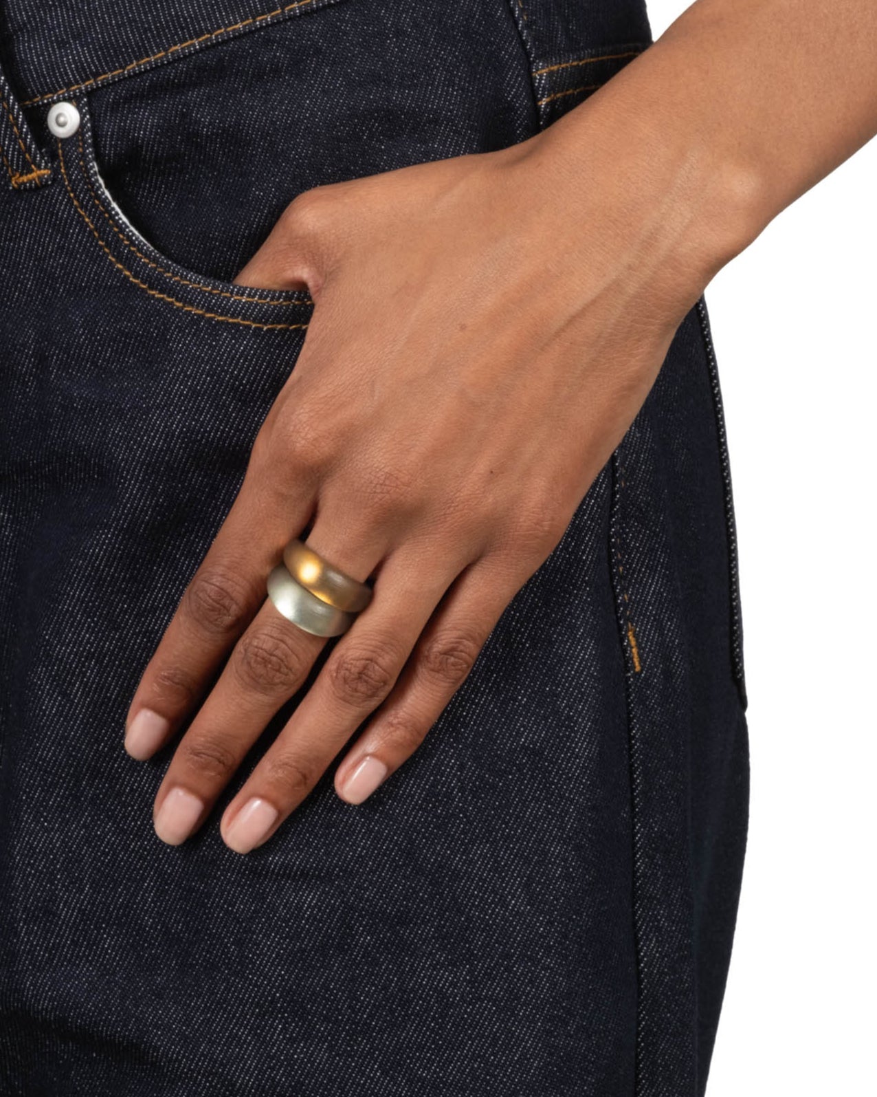 Lucite Tapered Ring- Warm Grey - Photo 2